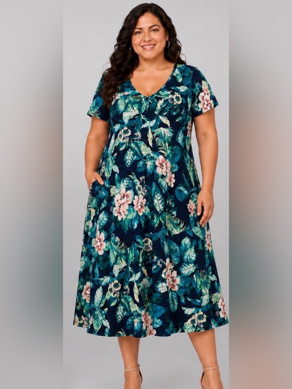 Attitudes by Renee Petite Como Jersey Midi Dresses 1XP new A723657